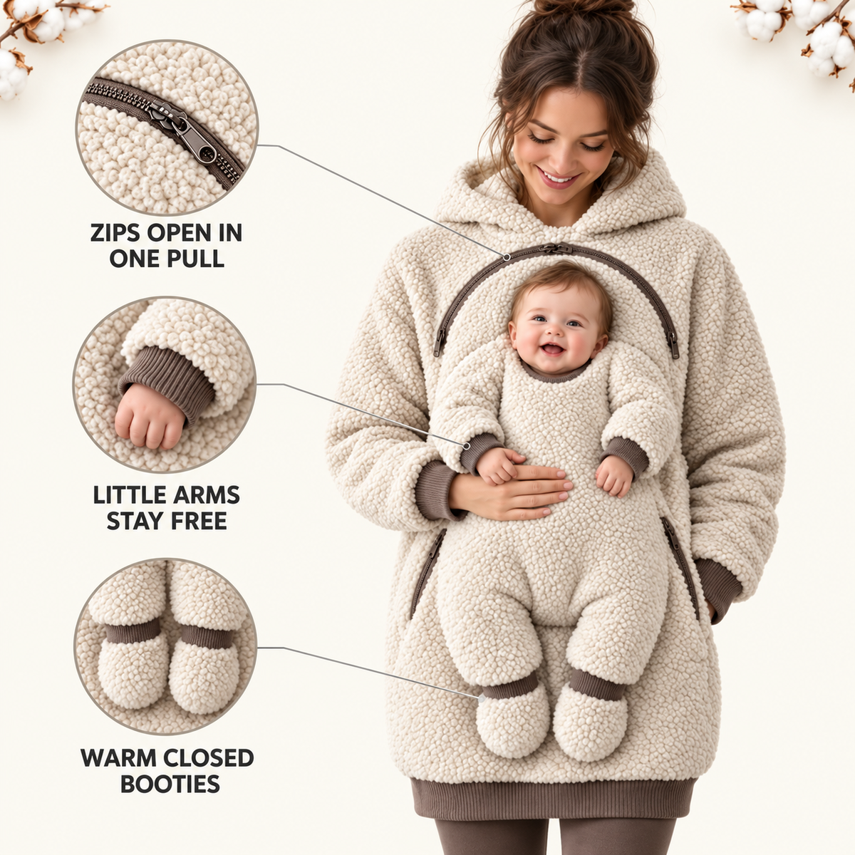 Hands-Free Cuddle Hoodie for Moms